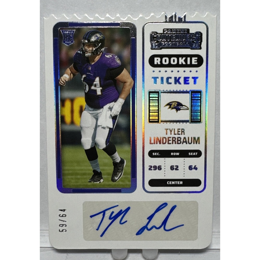 2022 Panini Contenders - Rookie Ticket Tyler Linderbaum #155 Stub /64 (AU, RC)